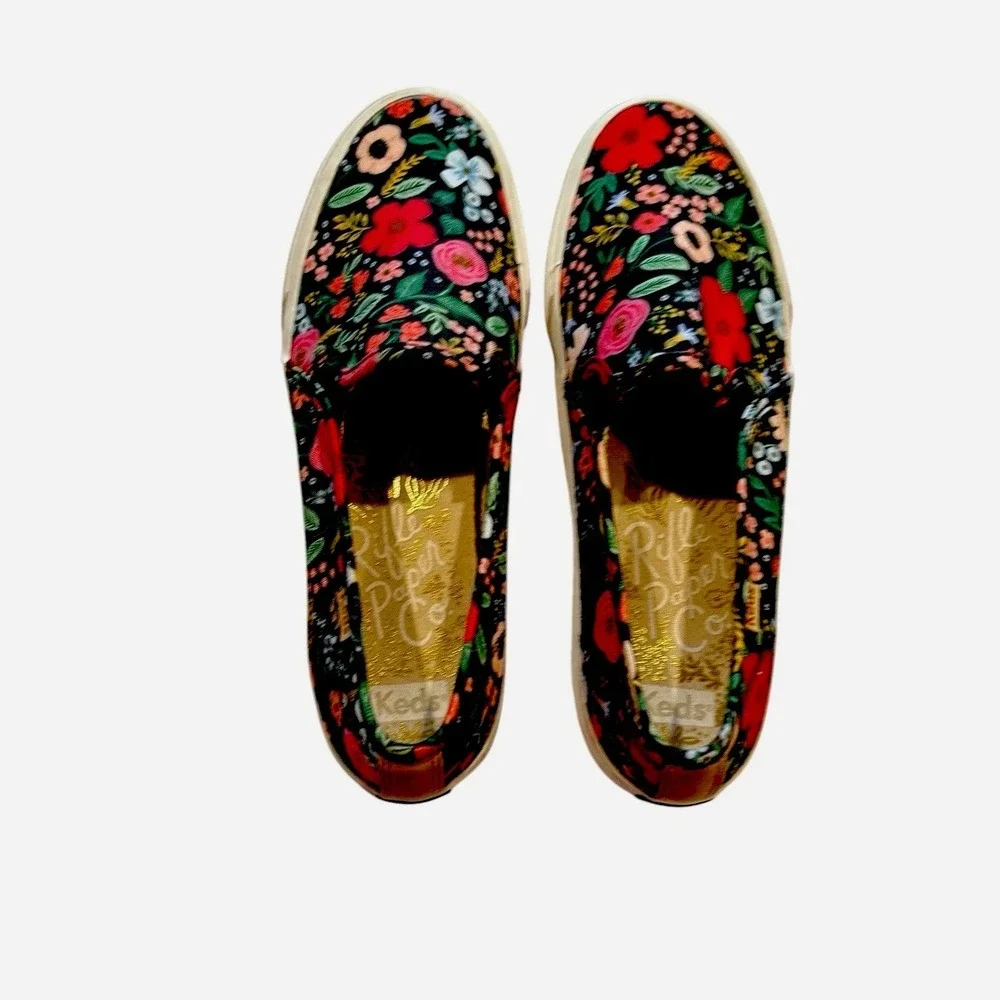Keds Rifle Paper Co. Floral Triple Decker Slip On Sneakers Women's Size 7.5 Shoe